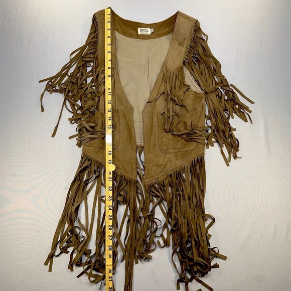 Spell & The Gypsy Collective Leather Fringe Vest Suede Boho Festival M/L RARE - Picture 12 of 15